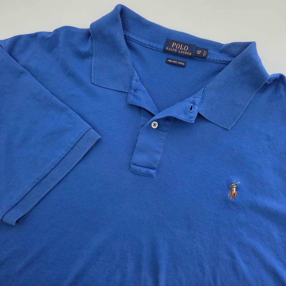 Polo Ralph Lauren Polo Shirt Blue Pima Soft Touch Men 2XB Big